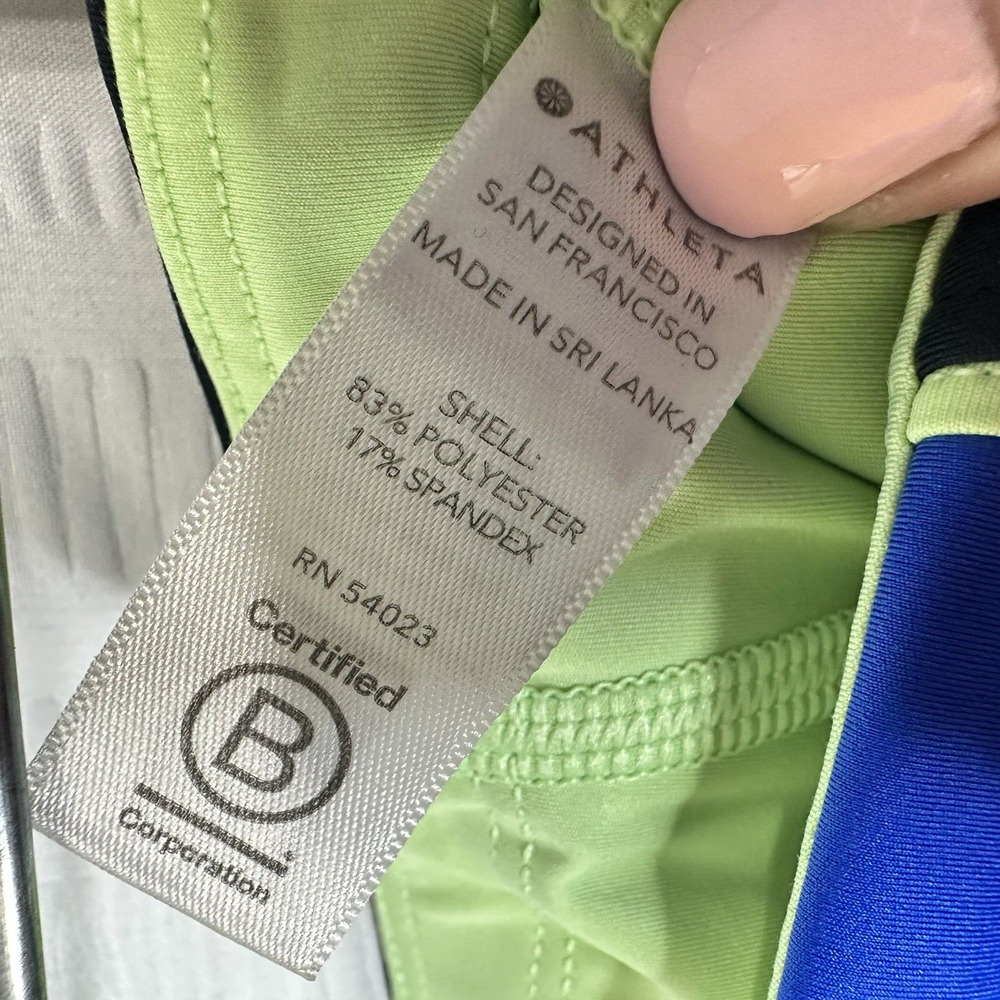 Athleta Leggings Womens XXS Blue Velocity Colorblock Capri Midrise Workout Gym - Picture 7 of 12